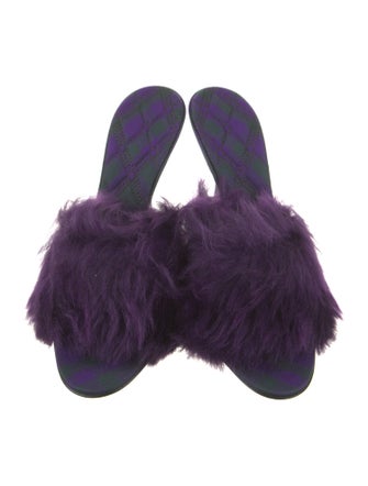Burberry Faux Fur Slides
