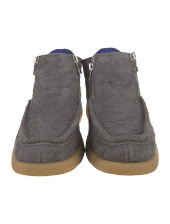 Burberry Suede Leather Trim Embellishment Boots