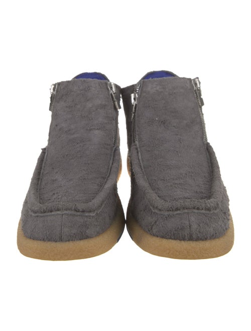 Burberry Suede Leather Trim Embellishment Boots