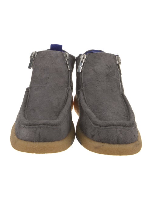 Burberry Suede Leather Trim Embellishment Boots