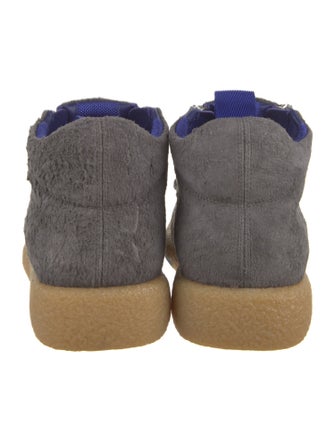 Burberry Suede Leather Trim Embellishment Boots