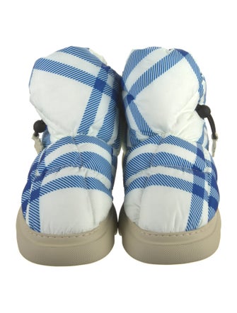 Burberry Nylon Plaid Print Boots