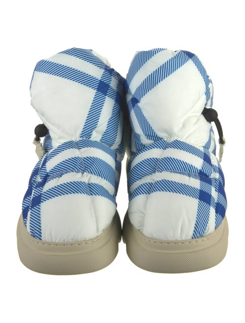 Burberry Nylon Plaid Print Boots