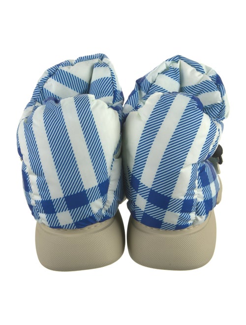 Burberry Nylon Plaid Print Boots