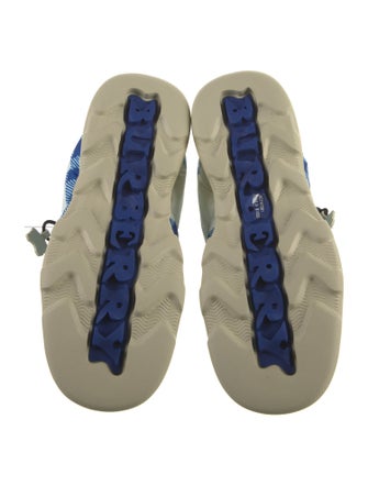 Burberry Nylon Plaid Print Boots