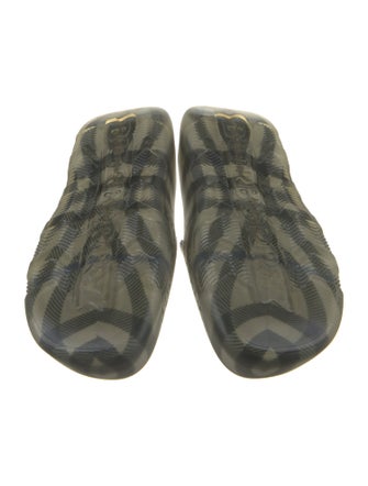 Burberry Rubber Plaid Print Mules