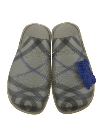 Burberry Rubber Plaid Print Mules