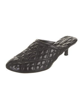 Burberry Leather Embroidered Accent Mules