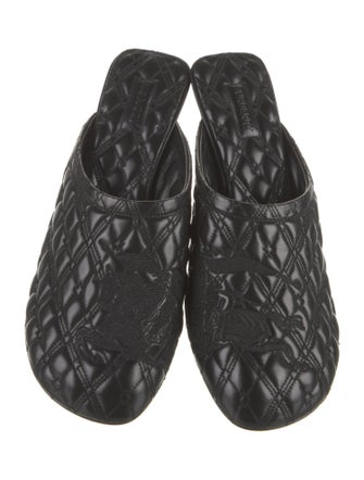 Burberry Leather Embroidered Accent Mules