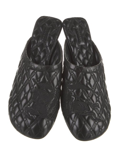 Burberry Leather Embroidered Accent Mules