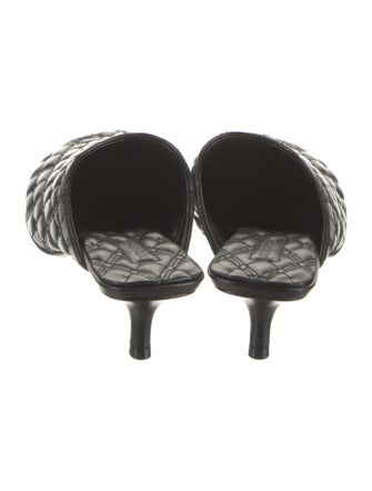 Burberry Leather Embroidered Accent Mules