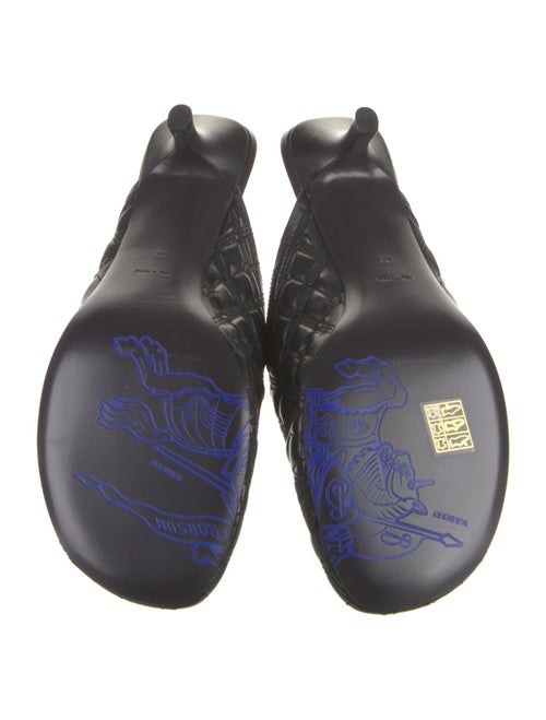 Burberry Leather Embroidered Accent Mules