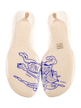 Burberry Leather Embroidered Accent Pumps