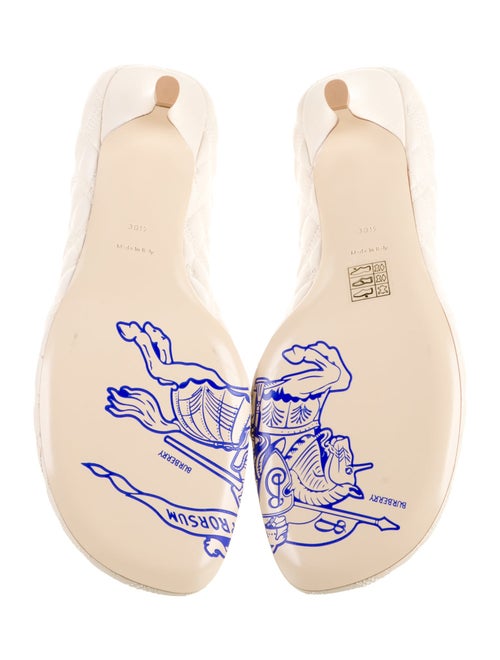 Burberry Leather Embroidered Accent Pumps