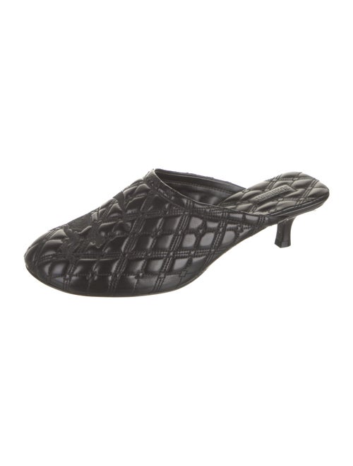 Burberry Leather Embroidered Accent Mules