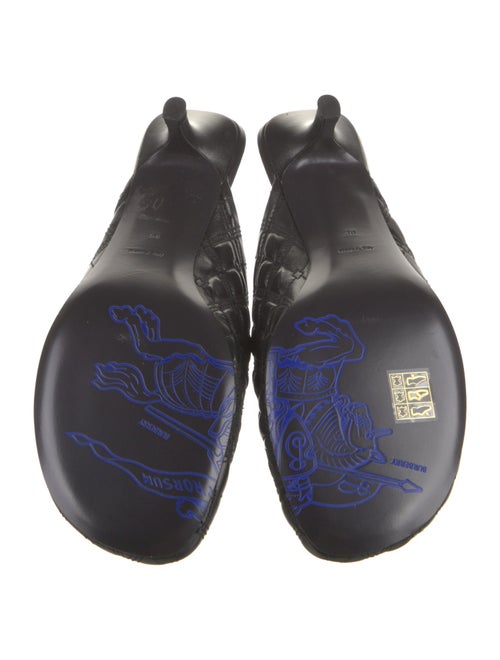 Burberry Leather Embroidered Accent Mules