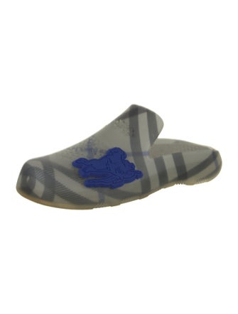 Burberry Rubber Plaid Print Mules