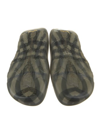 Burberry Rubber Plaid Print Mules