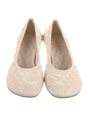 Burberry Leather Embroidered Accent Pumps