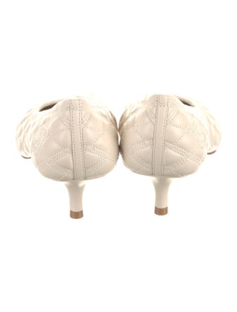 Burberry Leather Embroidered Accent Pumps