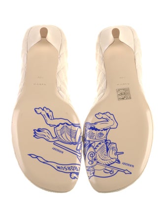 Burberry Leather Embroidered Accent Pumps