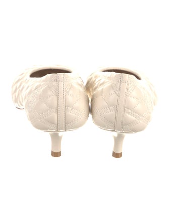 Burberry Leather Embroidered Accent Pumps