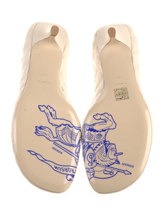 Burberry Leather Embroidered Accent Pumps
