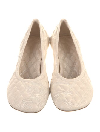 Burberry Leather Embroidered Accent Pumps