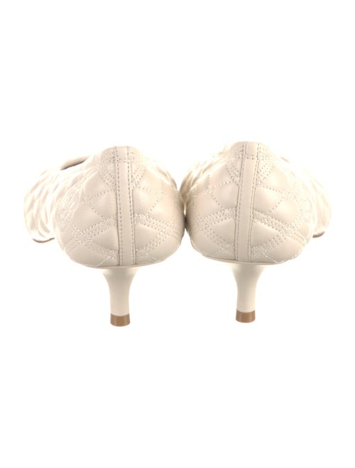 Burberry Leather Embroidered Accent Pumps