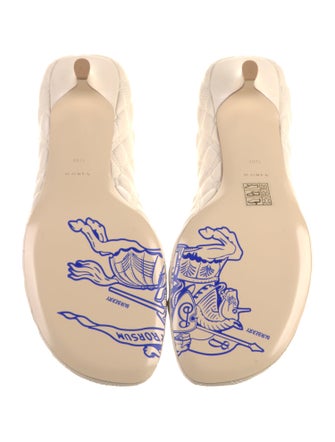 Burberry Leather Embroidered Accent Pumps