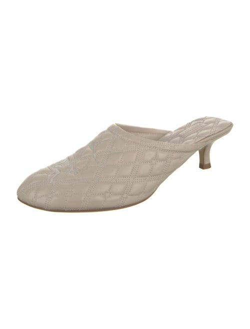 Burberry Leather Embroidered Accent Mules