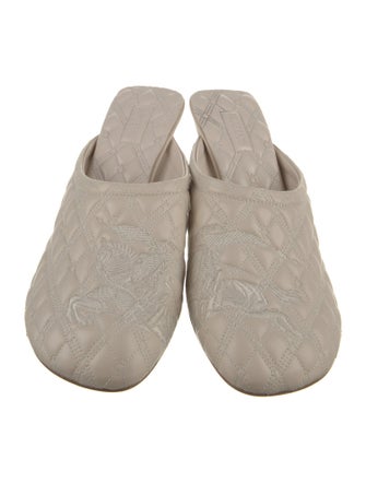 Burberry Leather Embroidered Accent Mules