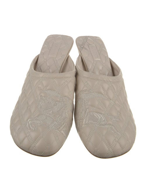 Burberry Leather Embroidered Accent Mules