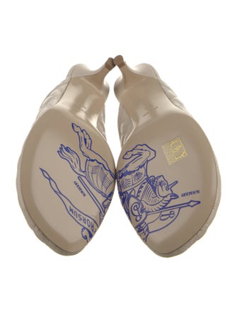 Burberry Leather Embroidered Accent Mules