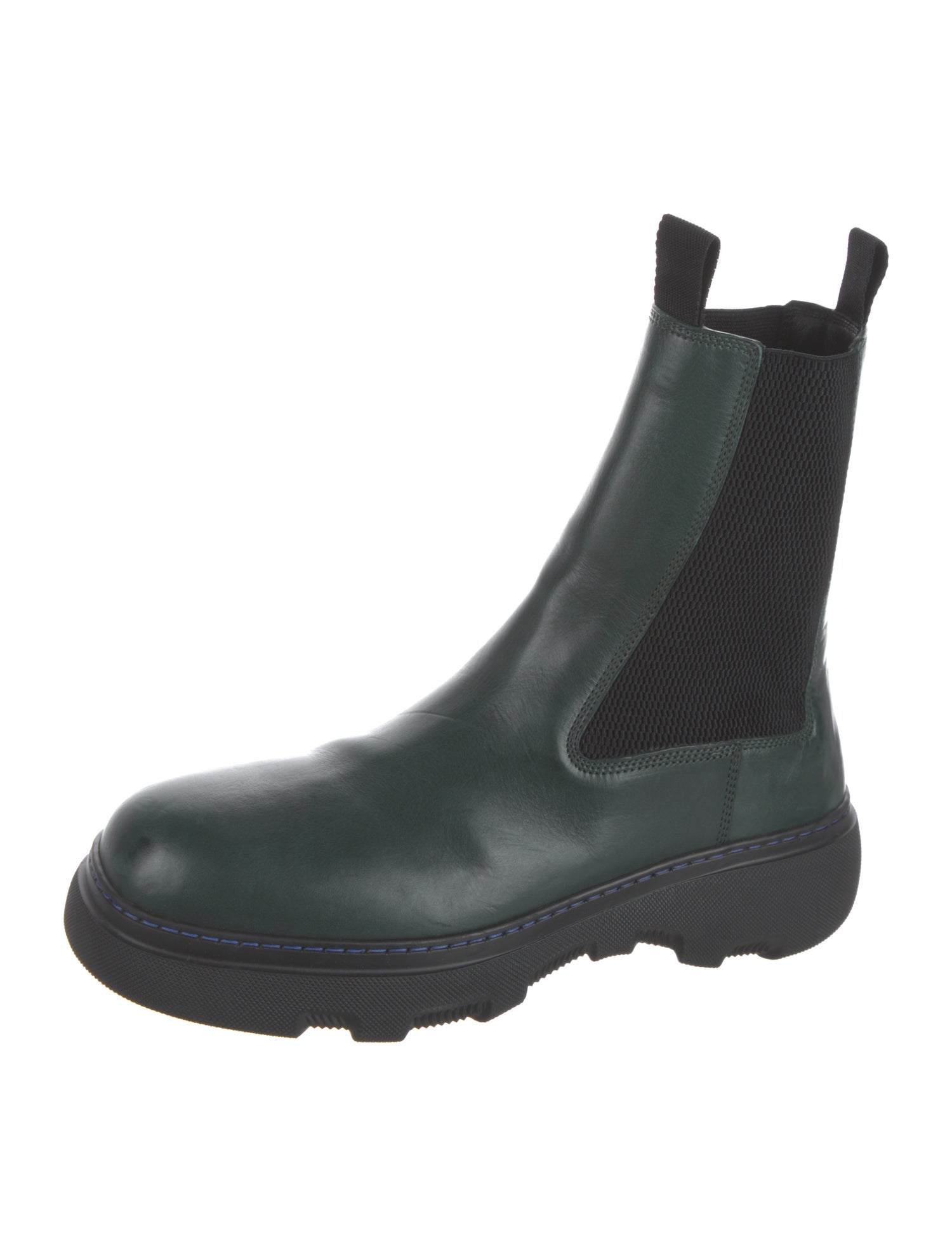Burberry Leather Mesh Accents Chelsea Boots
