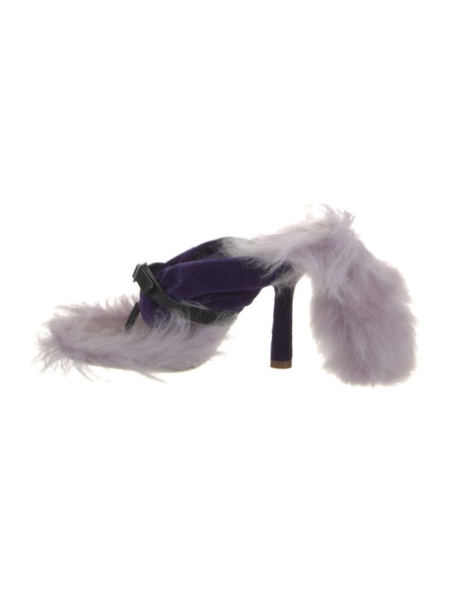 Burberry Velvet Fur Trim Slides