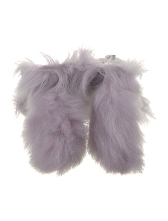 Burberry Velvet Fur Trim Slides