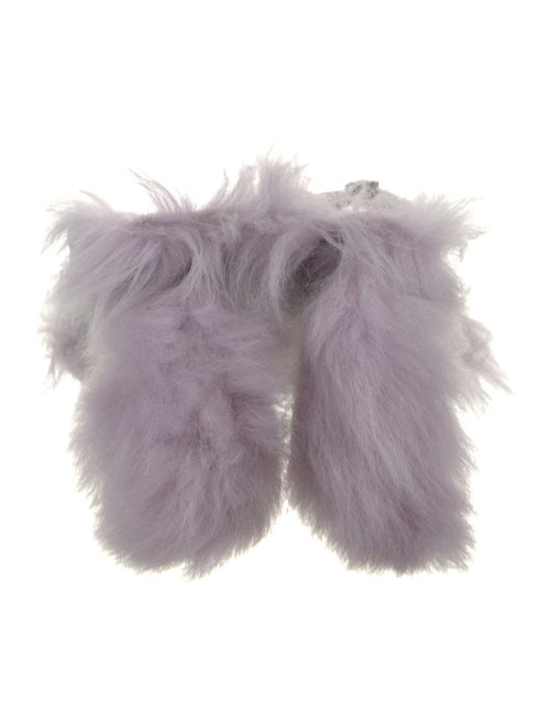 Burberry Velvet Fur Trim Slides