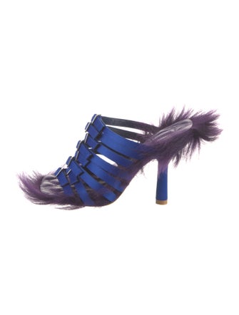 Burberry Fur Fur Trim Gladiator Sandals