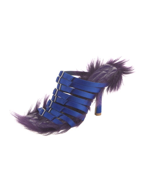 Burberry Fur Fur Trim Gladiator Sandals