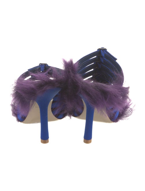 Burberry Fur Fur Trim Gladiator Sandals