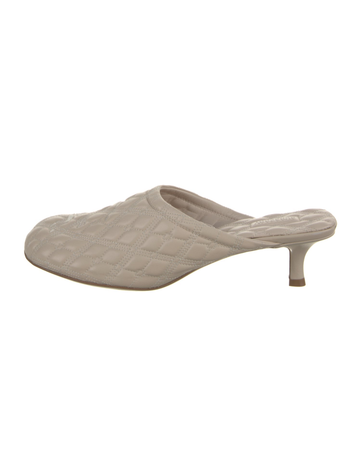 Burberry Leather Embroidered Accent Mules