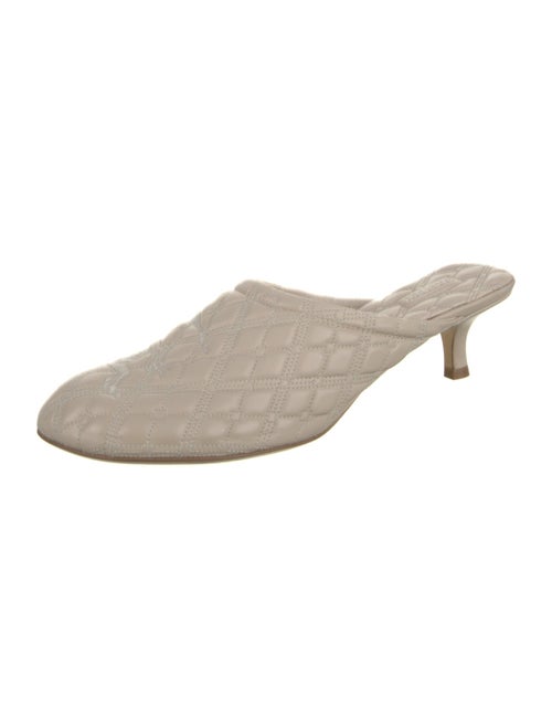 Burberry Leather Embroidered Accent Mules