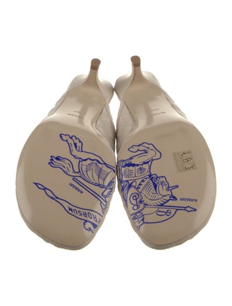 Burberry Leather Embroidered Accent Mules