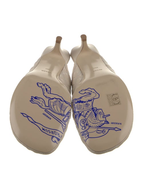 Burberry Leather Embroidered Accent Mules