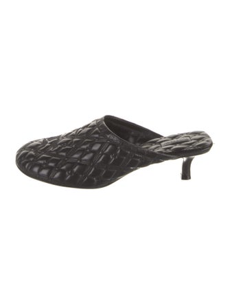 Burberry Leather Embroidered Accent Mules