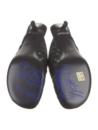 Burberry Leather Embroidered Accent Mules