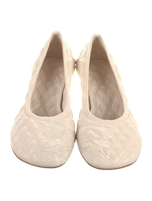 Burberry Leather Embroidered Accent Pumps