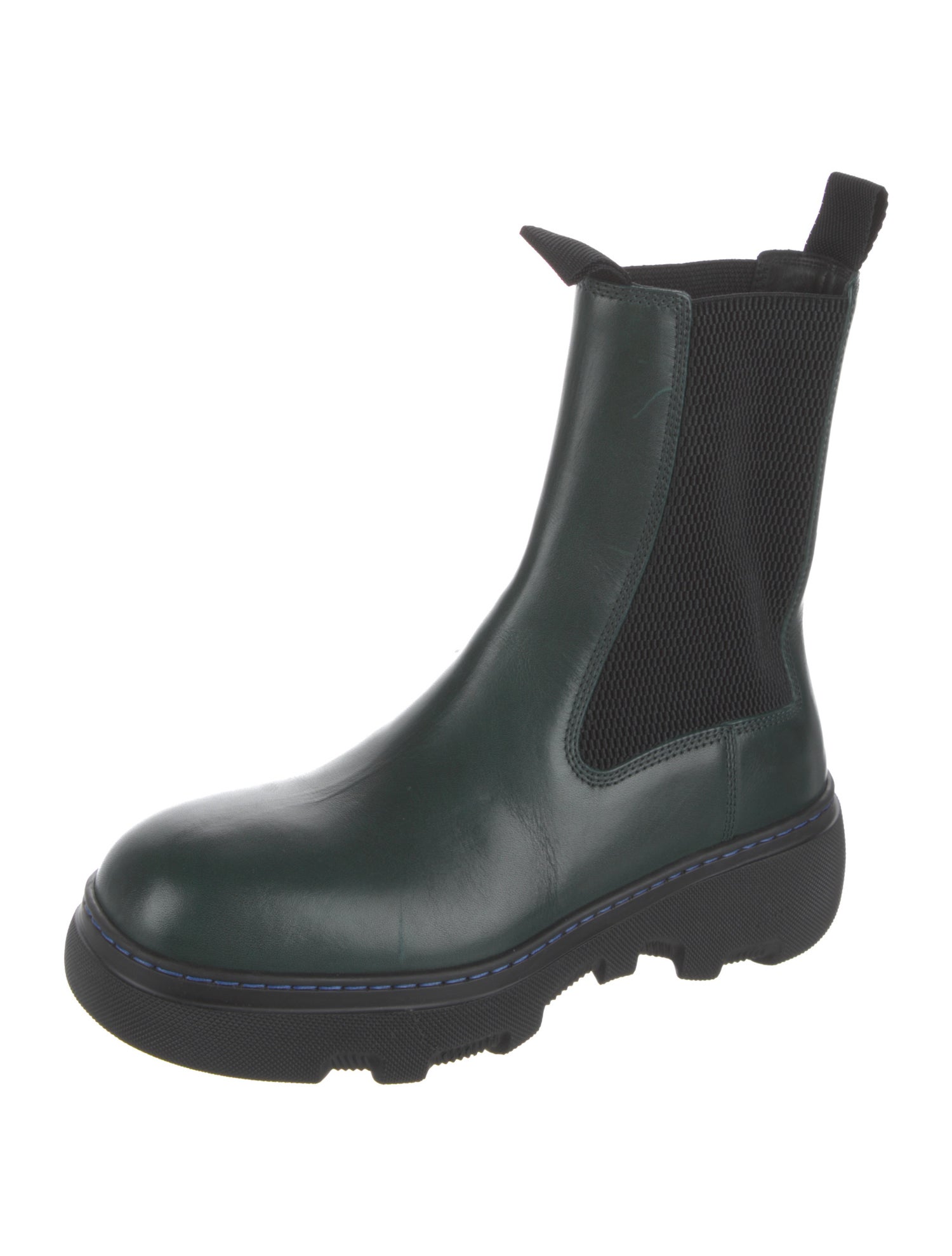 Burberry Leather Mesh Accents Chelsea Boots