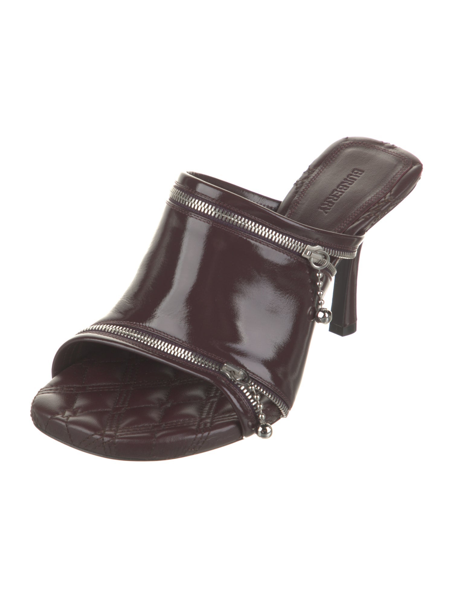 Burberry Leather Printed Slides w/ Tags